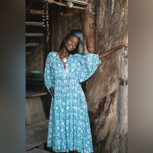 Daughters of India Kyra Midi Dress - Ocean Blue